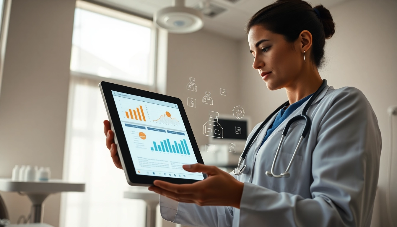 Implementing integrating eprescribing systems in a modern healthcare setting with a provider using a digital tablet.